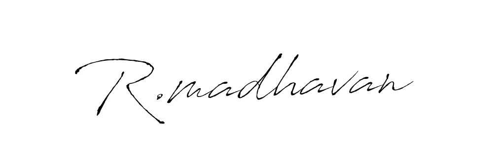 This is the best signature style for the R.madhavan name. Also you like these signature font (Antro_Vectra). Mix name signature. R.madhavan signature style 6 images and pictures png