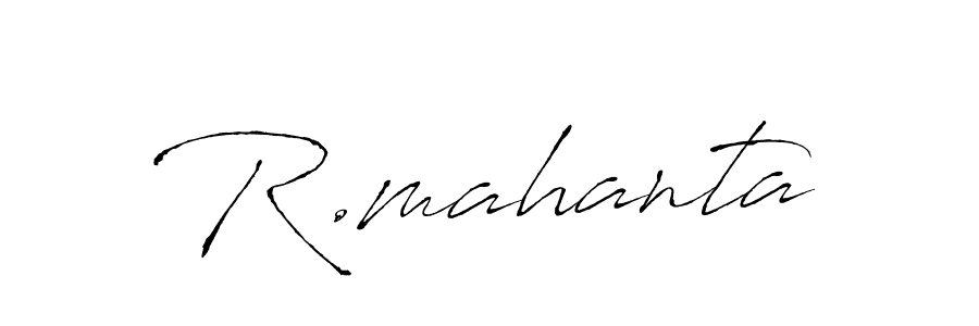 Use a signature maker to create a handwritten signature online. With this signature software, you can design (Antro_Vectra) your own signature for name R.mahanta. R.mahanta signature style 6 images and pictures png