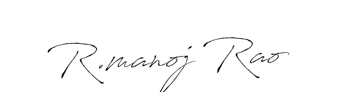 How to make R.manoj Rao name signature. Use Antro_Vectra style for creating short signs online. This is the latest handwritten sign. R.manoj Rao signature style 6 images and pictures png