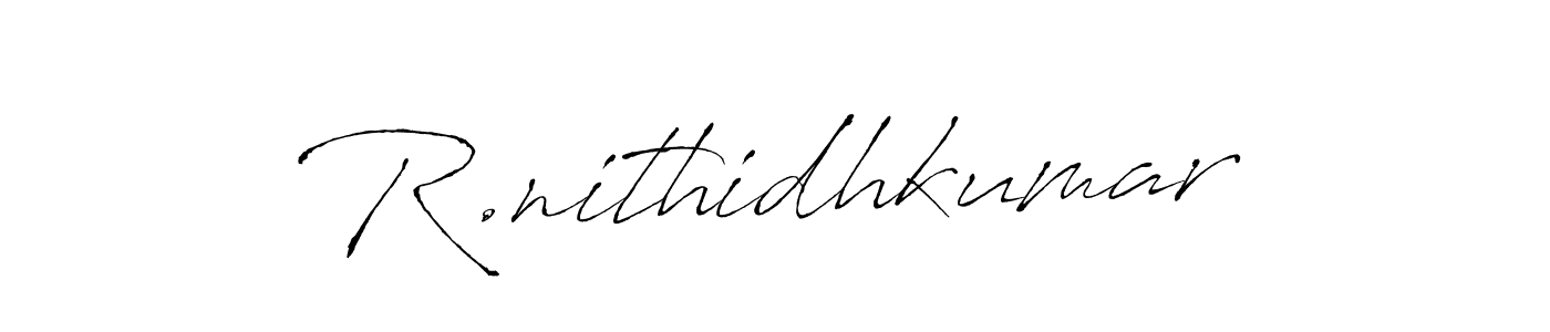 Use a signature maker to create a handwritten signature online. With this signature software, you can design (Antro_Vectra) your own signature for name R.nithidhkumar. R.nithidhkumar signature style 6 images and pictures png