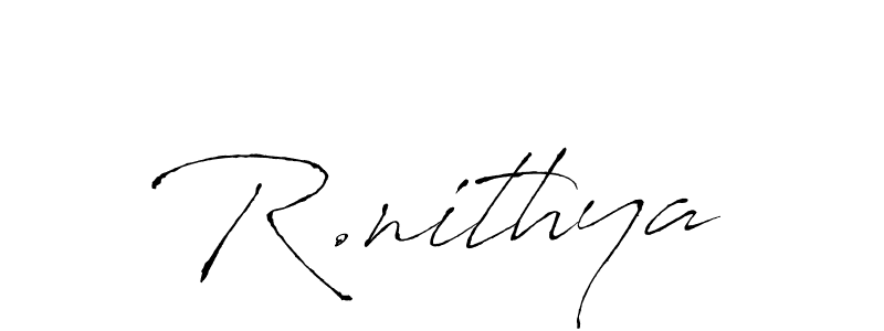 Design your own signature with our free online signature maker. With this signature software, you can create a handwritten (Antro_Vectra) signature for name R.nithya. R.nithya signature style 6 images and pictures png