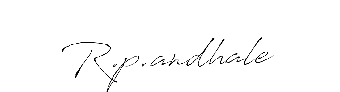 Make a beautiful signature design for name R.p.andhale. With this signature (Antro_Vectra) style, you can create a handwritten signature for free. R.p.andhale signature style 6 images and pictures png