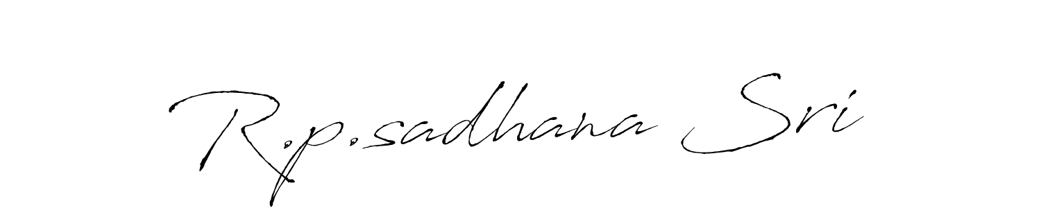 The best way (Antro_Vectra) to make a short signature is to pick only two or three words in your name. The name R.p.sadhana Sri include a total of six letters. For converting this name. R.p.sadhana Sri signature style 6 images and pictures png