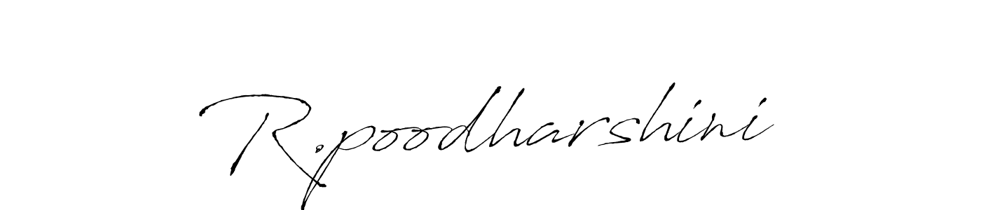 Use a signature maker to create a handwritten signature online. With this signature software, you can design (Antro_Vectra) your own signature for name R.poodharshini. R.poodharshini signature style 6 images and pictures png