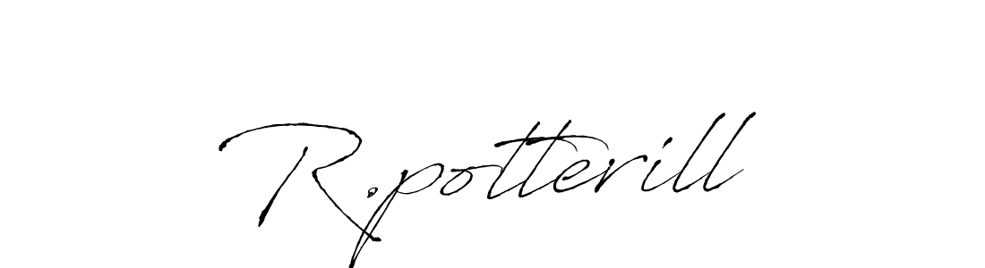 Use a signature maker to create a handwritten signature online. With this signature software, you can design (Antro_Vectra) your own signature for name R.potterill. R.potterill signature style 6 images and pictures png