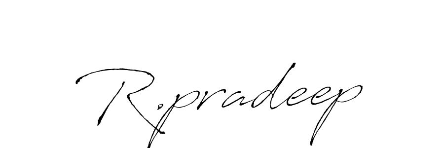 The best way (Antro_Vectra) to make a short signature is to pick only two or three words in your name. The name R.pradeep include a total of six letters. For converting this name. R.pradeep signature style 6 images and pictures png