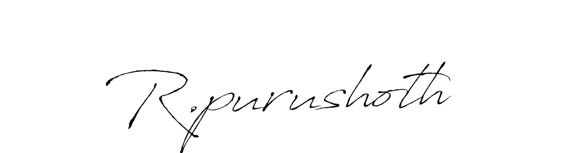 How to make R.purushoth name signature. Use Antro_Vectra style for creating short signs online. This is the latest handwritten sign. R.purushoth signature style 6 images and pictures png