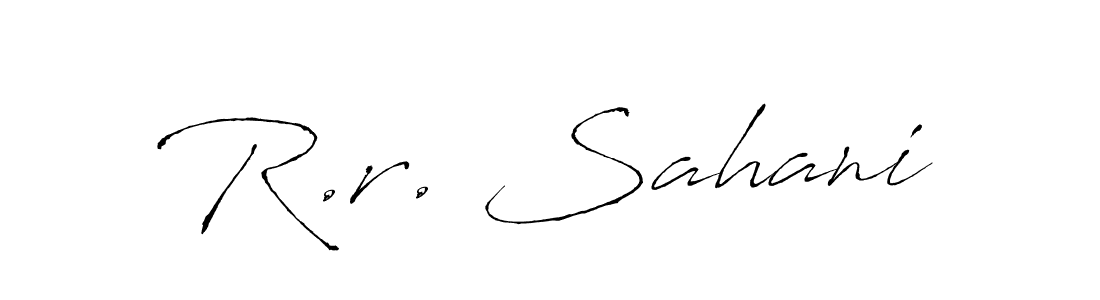 Design your own signature with our free online signature maker. With this signature software, you can create a handwritten (Antro_Vectra) signature for name R.r. Sahani. R.r. Sahani signature style 6 images and pictures png