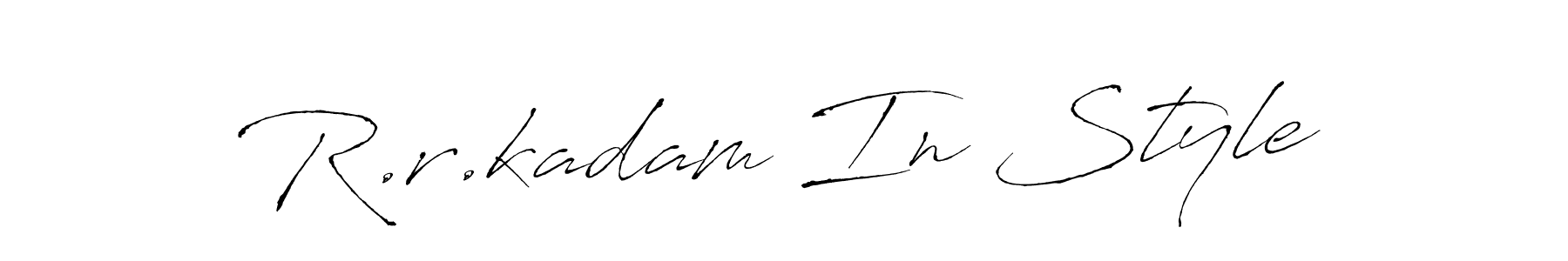 The best way (Antro_Vectra) to make a short signature is to pick only two or three words in your name. The name R.r.kadam In Style include a total of six letters. For converting this name. R.r.kadam In Style signature style 6 images and pictures png