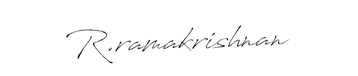 Design your own signature with our free online signature maker. With this signature software, you can create a handwritten (Antro_Vectra) signature for name R.ramakrishnan. R.ramakrishnan signature style 6 images and pictures png