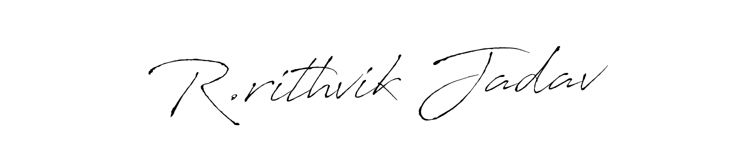 How to make R.rithvik Jadav signature? Antro_Vectra is a professional autograph style. Create handwritten signature for R.rithvik Jadav name. R.rithvik Jadav signature style 6 images and pictures png