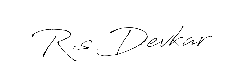 Make a beautiful signature design for name R.s Devkar. With this signature (Antro_Vectra) style, you can create a handwritten signature for free. R.s Devkar signature style 6 images and pictures png