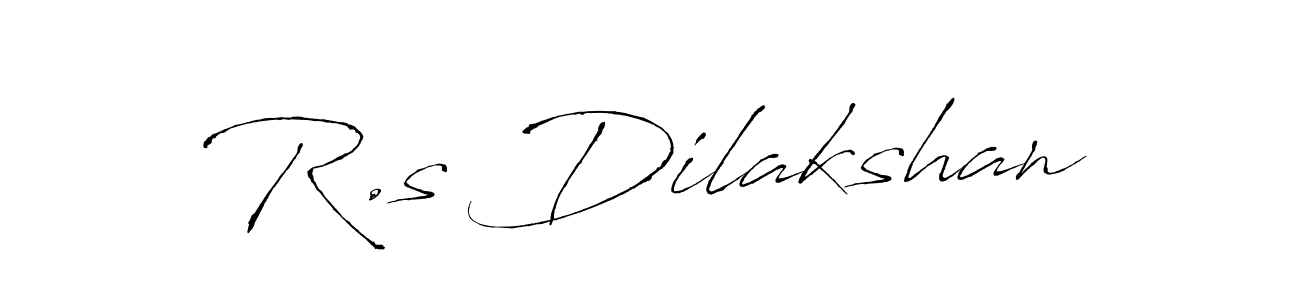 Create a beautiful signature design for name R.s Dilakshan. With this signature (Antro_Vectra) fonts, you can make a handwritten signature for free. R.s Dilakshan signature style 6 images and pictures png