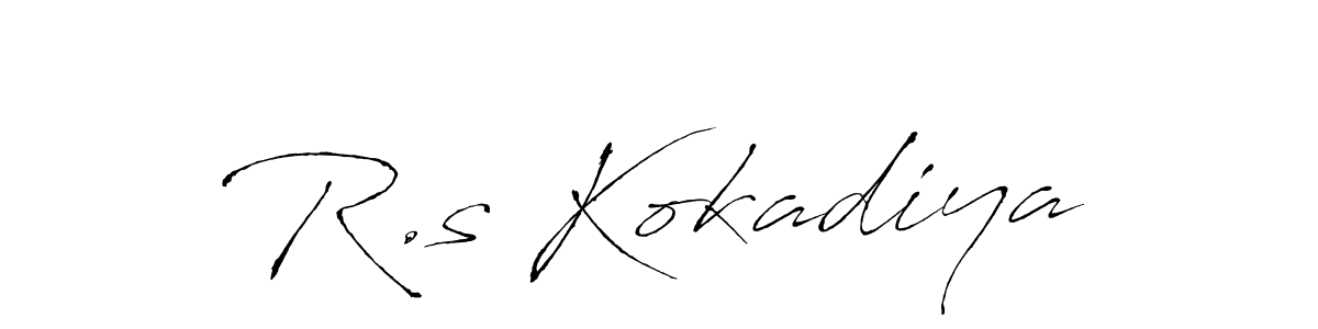 Create a beautiful signature design for name R.s Kokadiya. With this signature (Antro_Vectra) fonts, you can make a handwritten signature for free. R.s Kokadiya signature style 6 images and pictures png