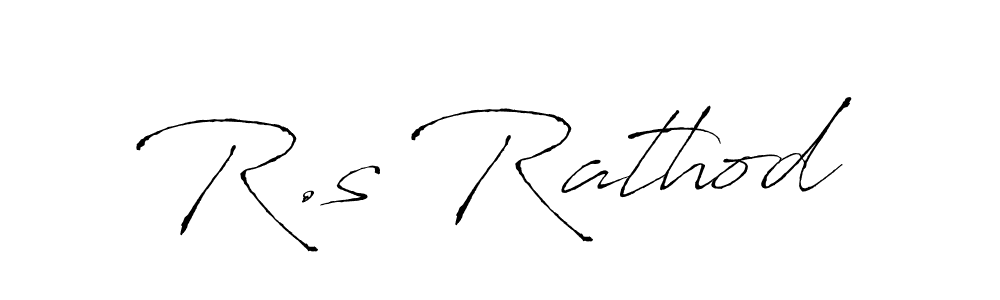 Make a beautiful signature design for name R.s Rathod. With this signature (Antro_Vectra) style, you can create a handwritten signature for free. R.s Rathod signature style 6 images and pictures png