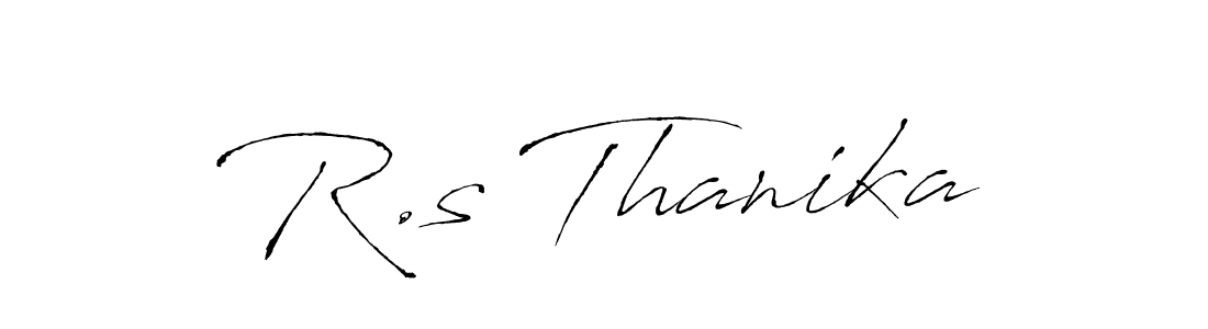 The best way (Antro_Vectra) to make a short signature is to pick only two or three words in your name. The name R.s Thanika include a total of six letters. For converting this name. R.s Thanika signature style 6 images and pictures png