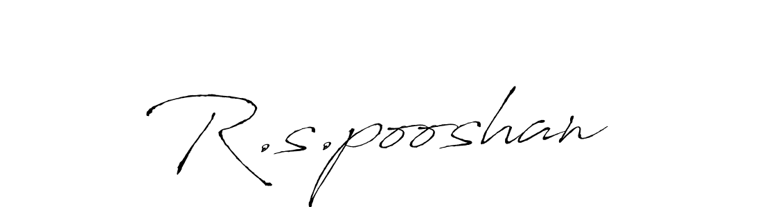 The best way (Antro_Vectra) to make a short signature is to pick only two or three words in your name. The name R.s.pooshan include a total of six letters. For converting this name. R.s.pooshan signature style 6 images and pictures png
