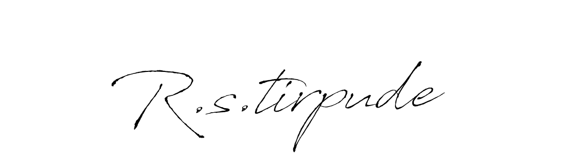 How to make R.s.tirpude name signature. Use Antro_Vectra style for creating short signs online. This is the latest handwritten sign. R.s.tirpude signature style 6 images and pictures png