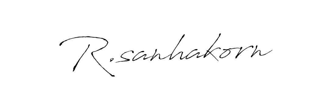 How to make R.sanhakorn name signature. Use Antro_Vectra style for creating short signs online. This is the latest handwritten sign. R.sanhakorn signature style 6 images and pictures png