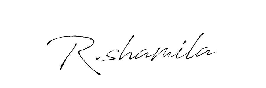 if you are searching for the best signature style for your name R.shamila. so please give up your signature search. here we have designed multiple signature styles  using Antro_Vectra. R.shamila signature style 6 images and pictures png