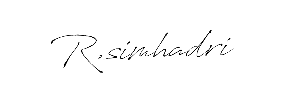 You can use this online signature creator to create a handwritten signature for the name R.simhadri. This is the best online autograph maker. R.simhadri signature style 6 images and pictures png