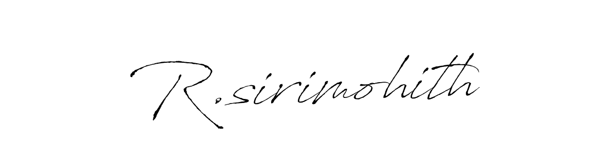 Also we have R.sirimohith name is the best signature style. Create professional handwritten signature collection using Antro_Vectra autograph style. R.sirimohith signature style 6 images and pictures png