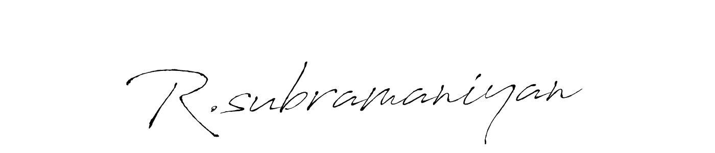 Design your own signature with our free online signature maker. With this signature software, you can create a handwritten (Antro_Vectra) signature for name R.subramaniyan. R.subramaniyan signature style 6 images and pictures png