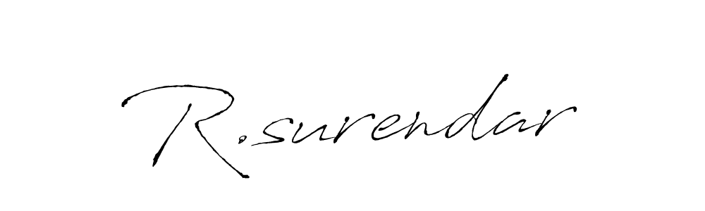 Antro_Vectra is a professional signature style that is perfect for those who want to add a touch of class to their signature. It is also a great choice for those who want to make their signature more unique. Get R.surendar name to fancy signature for free. R.surendar signature style 6 images and pictures png