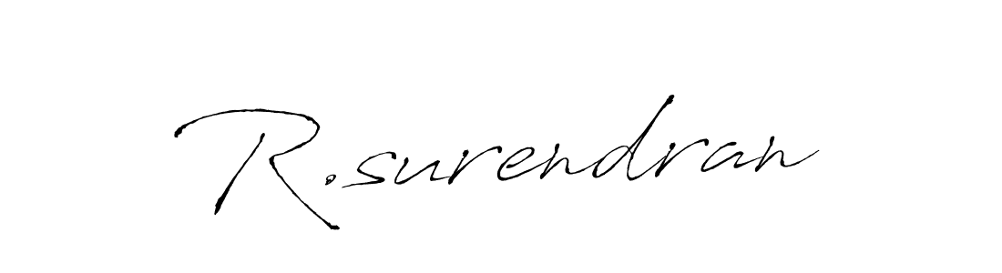 Antro_Vectra is a professional signature style that is perfect for those who want to add a touch of class to their signature. It is also a great choice for those who want to make their signature more unique. Get R.surendran name to fancy signature for free. R.surendran signature style 6 images and pictures png