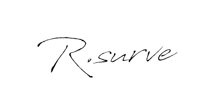 Design your own signature with our free online signature maker. With this signature software, you can create a handwritten (Antro_Vectra) signature for name R.surve. R.surve signature style 6 images and pictures png