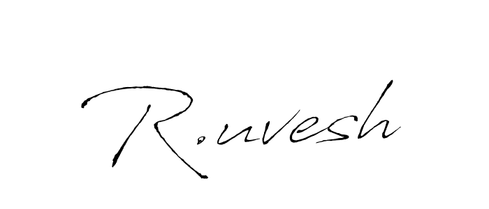 How to make R.uvesh name signature. Use Antro_Vectra style for creating short signs online. This is the latest handwritten sign. R.uvesh signature style 6 images and pictures png