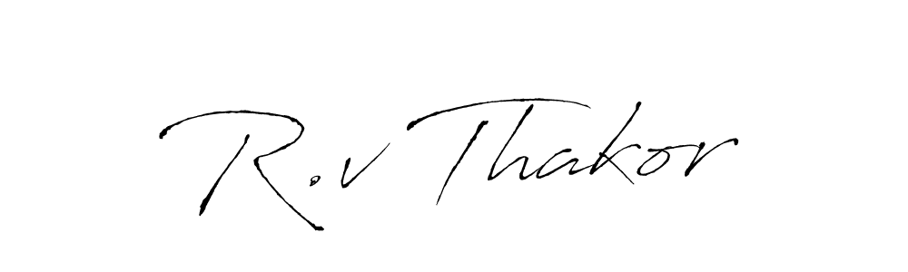 Also You can easily find your signature by using the search form. We will create R.v Thakor name handwritten signature images for you free of cost using Antro_Vectra sign style. R.v Thakor signature style 6 images and pictures png