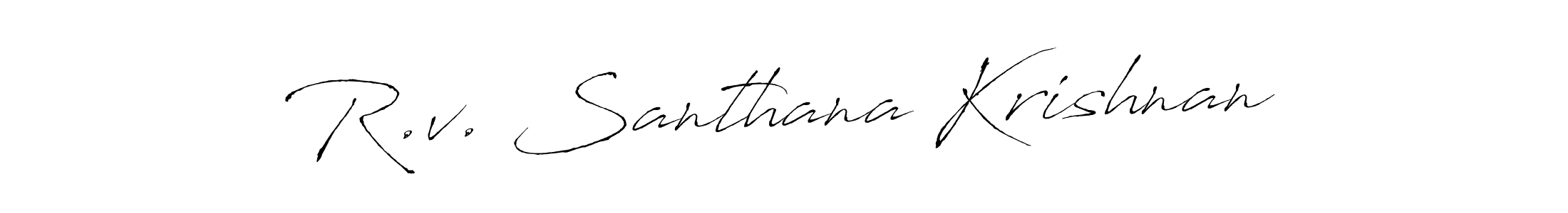 It looks lik you need a new signature style for name R.v. Santhana Krishnan. Design unique handwritten (Antro_Vectra) signature with our free signature maker in just a few clicks. R.v. Santhana Krishnan signature style 6 images and pictures png