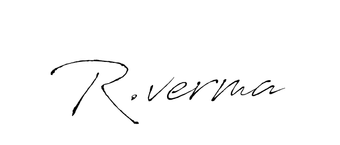 Make a beautiful signature design for name R.verma. With this signature (Antro_Vectra) style, you can create a handwritten signature for free. R.verma signature style 6 images and pictures png