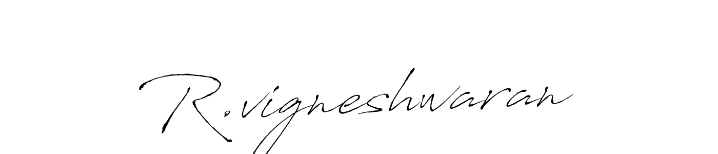 You should practise on your own different ways (Antro_Vectra) to write your name (R.vigneshwaran) in signature. don't let someone else do it for you. R.vigneshwaran signature style 6 images and pictures png