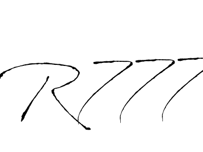 Also You can easily find your signature by using the search form. We will create R777 name handwritten signature images for you free of cost using Antro_Vectra sign style. R777 signature style 6 images and pictures png