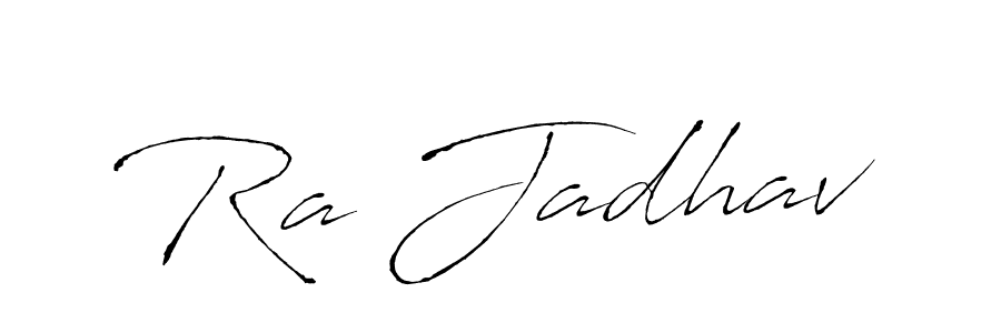 How to make Ra Jadhav name signature. Use Antro_Vectra style for creating short signs online. This is the latest handwritten sign. Ra Jadhav signature style 6 images and pictures png