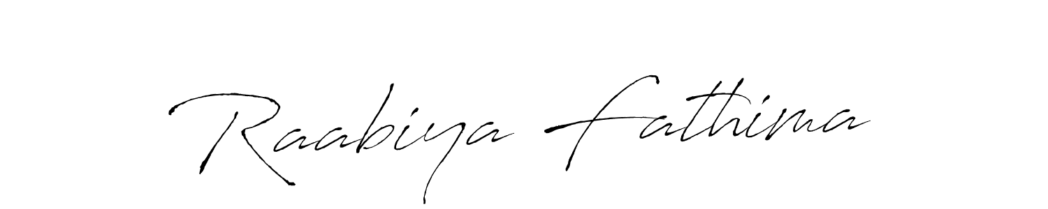 Make a beautiful signature design for name Raabiya Fathima. With this signature (Antro_Vectra) style, you can create a handwritten signature for free. Raabiya Fathima signature style 6 images and pictures png