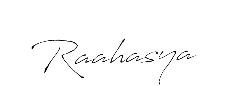 Design your own signature with our free online signature maker. With this signature software, you can create a handwritten (Antro_Vectra) signature for name Raahasya. Raahasya signature style 6 images and pictures png