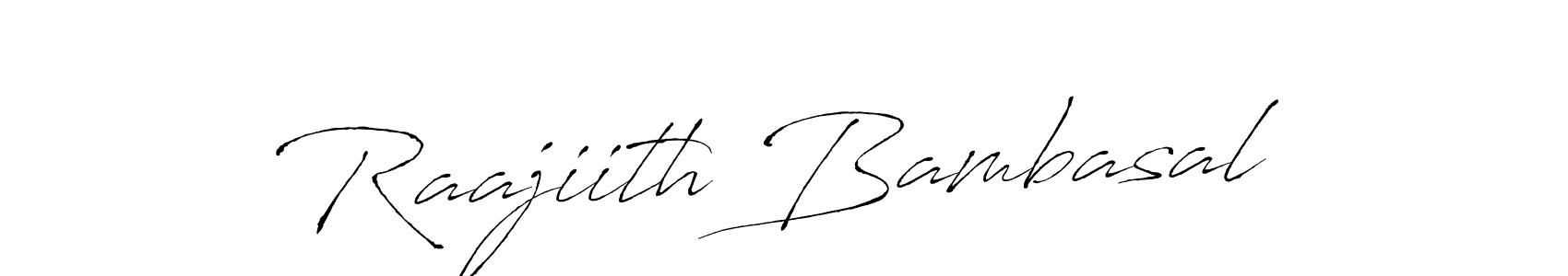 How to make Raajiith Bambasal name signature. Use Antro_Vectra style for creating short signs online. This is the latest handwritten sign. Raajiith Bambasal signature style 6 images and pictures png