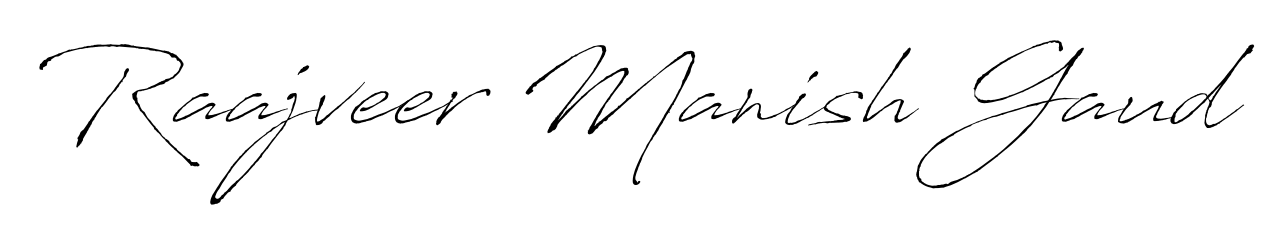This is the best signature style for the Raajveer Manish Gaud name. Also you like these signature font (Antro_Vectra). Mix name signature. Raajveer Manish Gaud signature style 6 images and pictures png