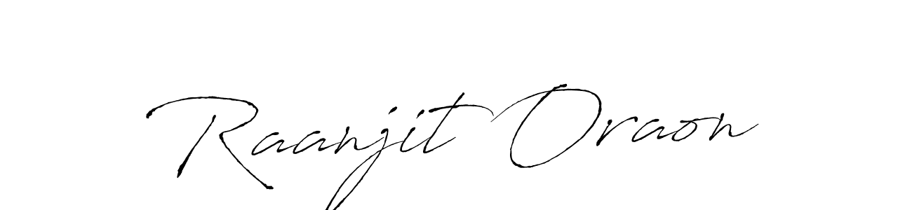 How to make Raanjit Oraon name signature. Use Antro_Vectra style for creating short signs online. This is the latest handwritten sign. Raanjit Oraon signature style 6 images and pictures png