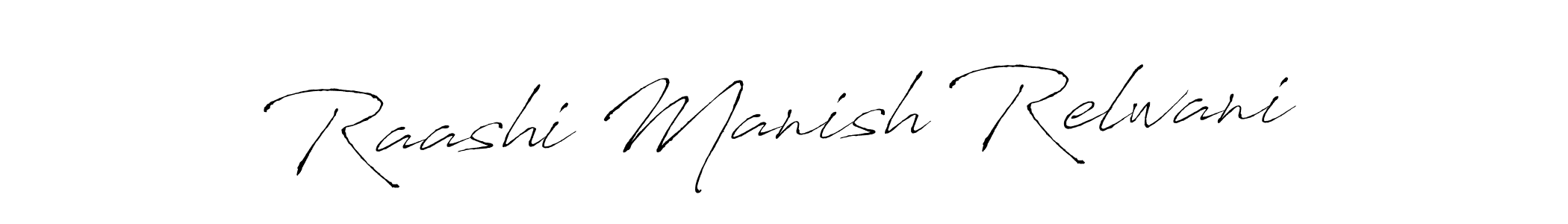 Design your own signature with our free online signature maker. With this signature software, you can create a handwritten (Antro_Vectra) signature for name Raashi Manish Relwani. Raashi Manish Relwani signature style 6 images and pictures png