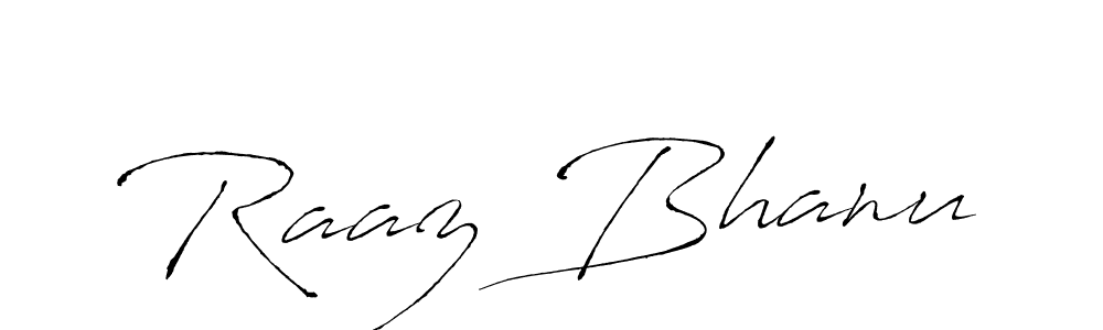 Make a beautiful signature design for name Raaz Bhanu. With this signature (Antro_Vectra) style, you can create a handwritten signature for free. Raaz Bhanu signature style 6 images and pictures png