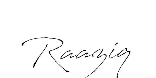 Make a beautiful signature design for name Raaziq. With this signature (Antro_Vectra) style, you can create a handwritten signature for free. Raaziq signature style 6 images and pictures png