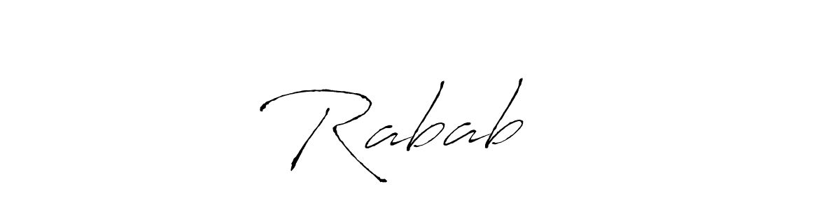 Also You can easily find your signature by using the search form. We will create Rabab ♥️ name handwritten signature images for you free of cost using Antro_Vectra sign style. Rabab ♥️ signature style 6 images and pictures png