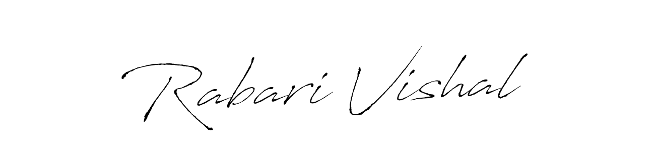 How to make Rabari Vishal name signature. Use Antro_Vectra style for creating short signs online. This is the latest handwritten sign. Rabari Vishal signature style 6 images and pictures png