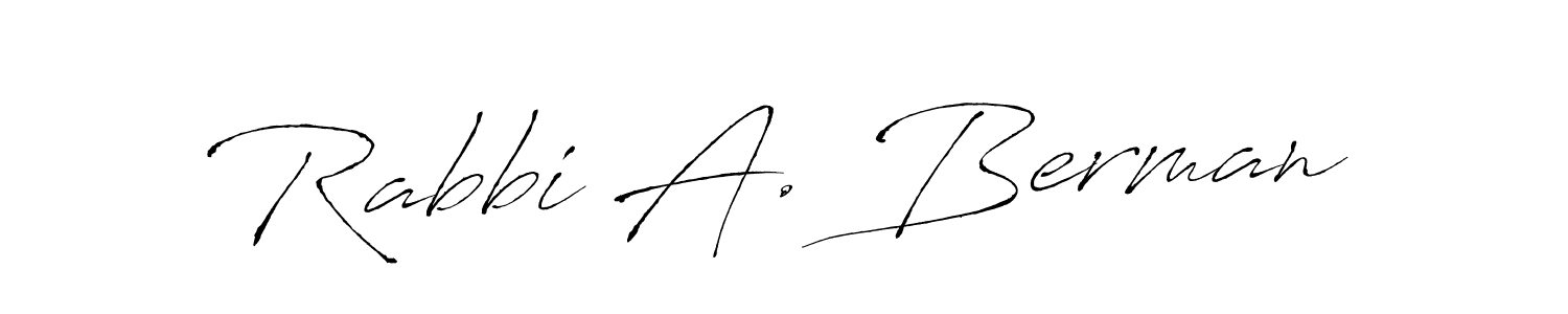 Antro_Vectra is a professional signature style that is perfect for those who want to add a touch of class to their signature. It is also a great choice for those who want to make their signature more unique. Get Rabbi A. Berman name to fancy signature for free. Rabbi A. Berman signature style 6 images and pictures png