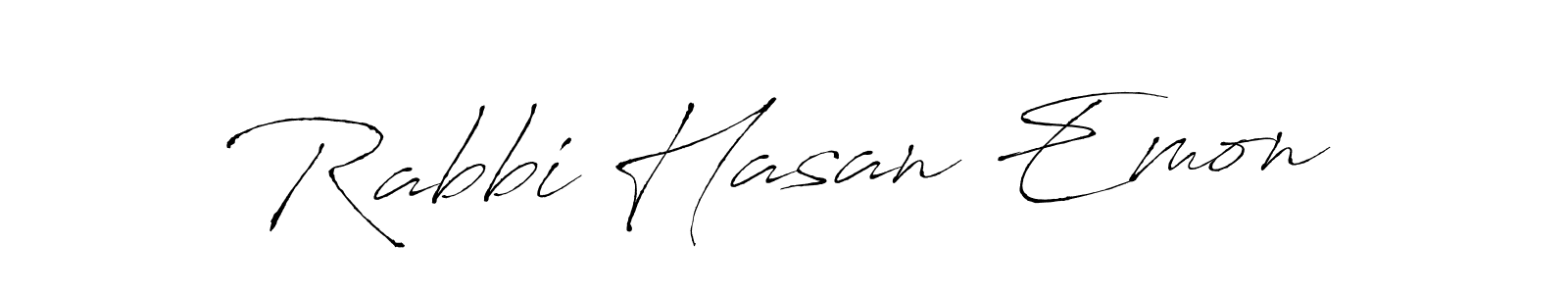 How to make Rabbi Hasan Emon name signature. Use Antro_Vectra style for creating short signs online. This is the latest handwritten sign. Rabbi Hasan Emon signature style 6 images and pictures png