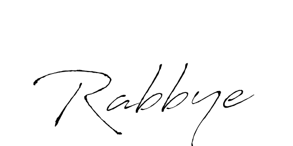 Create a beautiful signature design for name Rabbye. With this signature (Antro_Vectra) fonts, you can make a handwritten signature for free. Rabbye signature style 6 images and pictures png